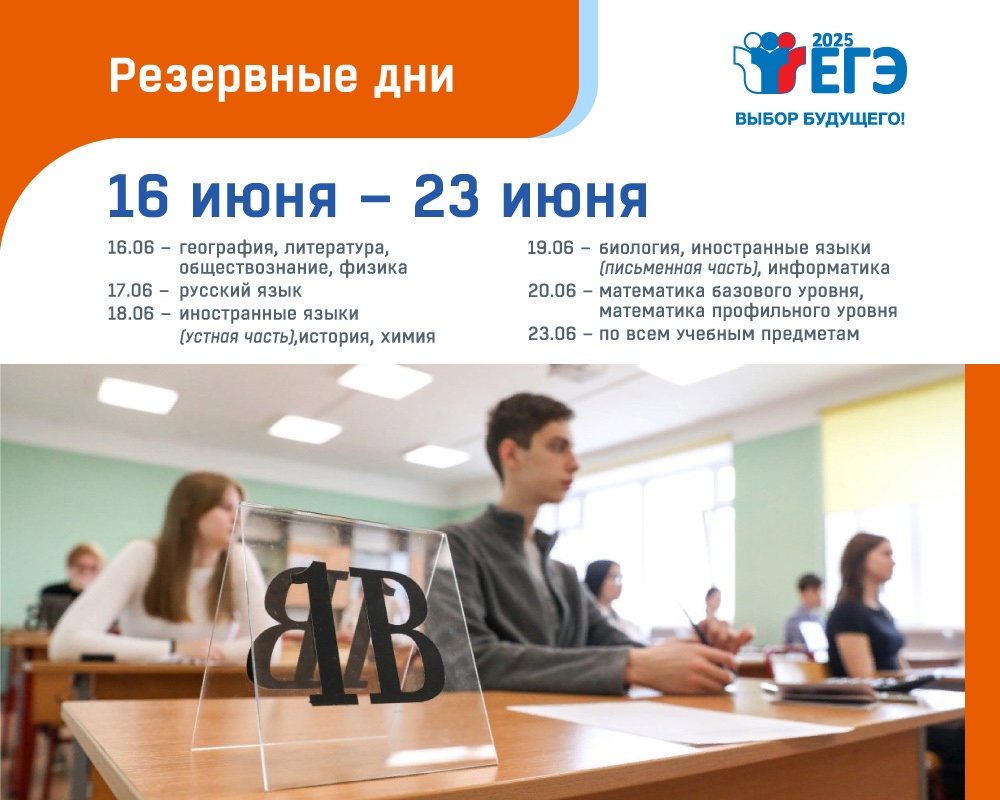 Резервные сроки ЕГЭ 2025